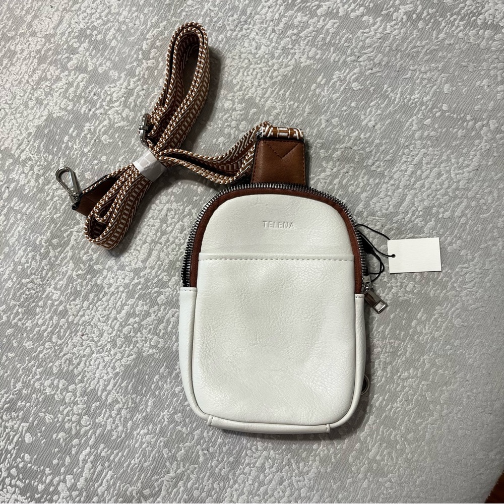 White and Brown Crossbody Bag